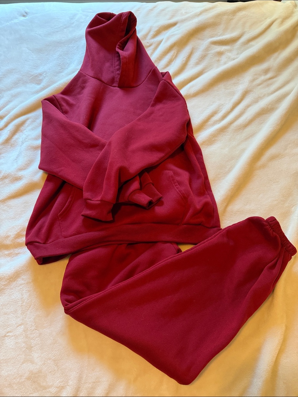 SHEIN Burgundy Hoodie Track & Sweatpants Set